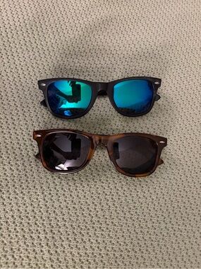 Classic Wayfarer-Style Unisex Sunglasses - Charcoal Gray & Tortoiseshell